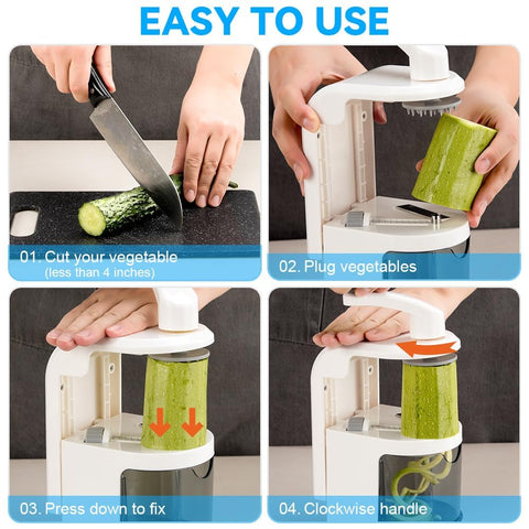 Maxceysen espiralizador recipiente 2 tazas evita desorden al cortar.