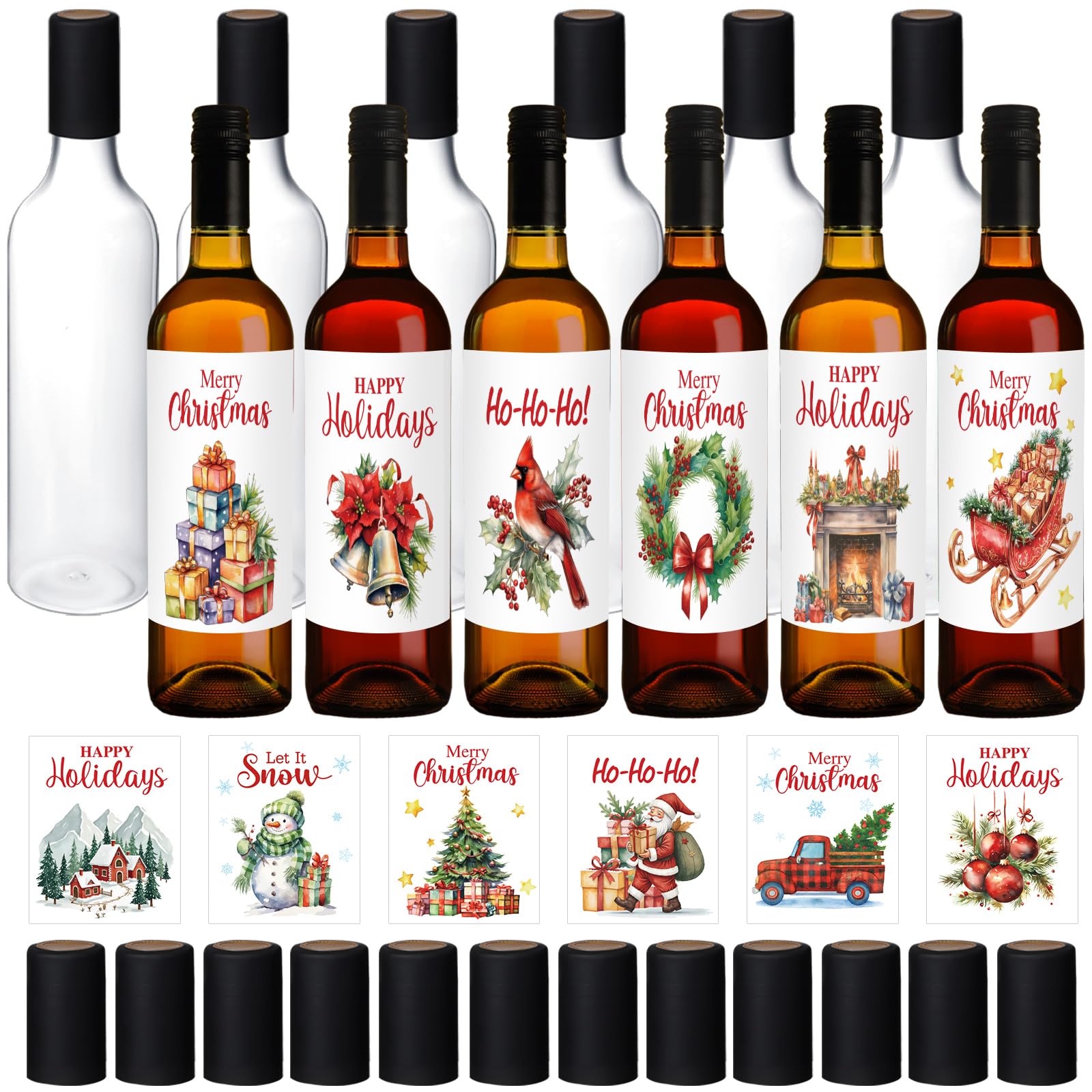 Botellas Maxcheck de plástico transparentes para vino casero de 750 ml