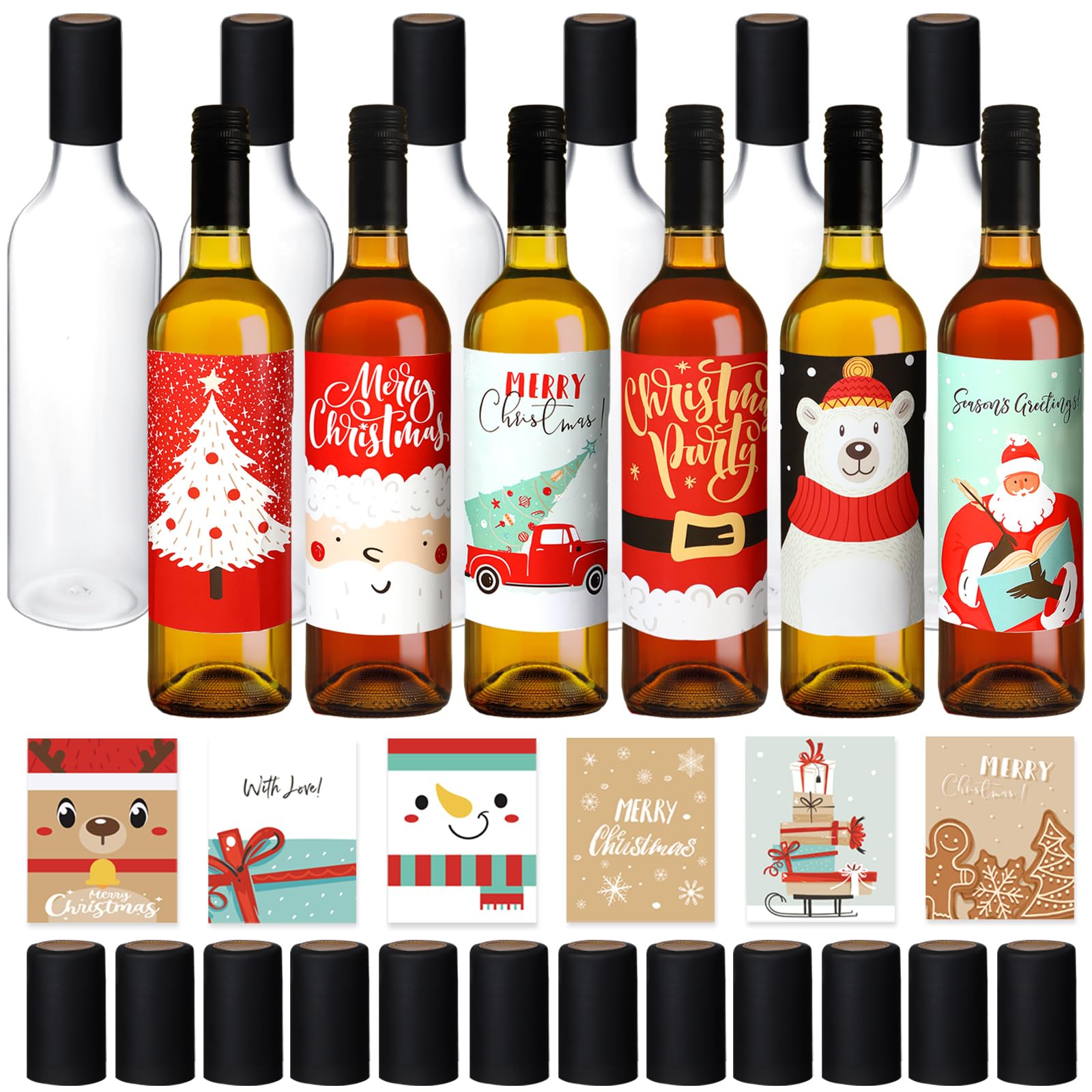 Botellas de vino Maxcheck transparentes 750 ml, ideales para bebidas caseras y regalos