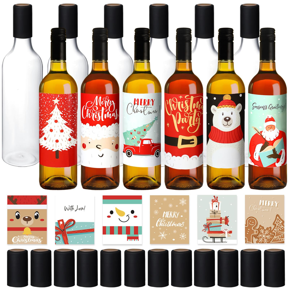 Botellas de vino Maxcheck transparentes 750 ml, ideales para bebidas caseras y regalos