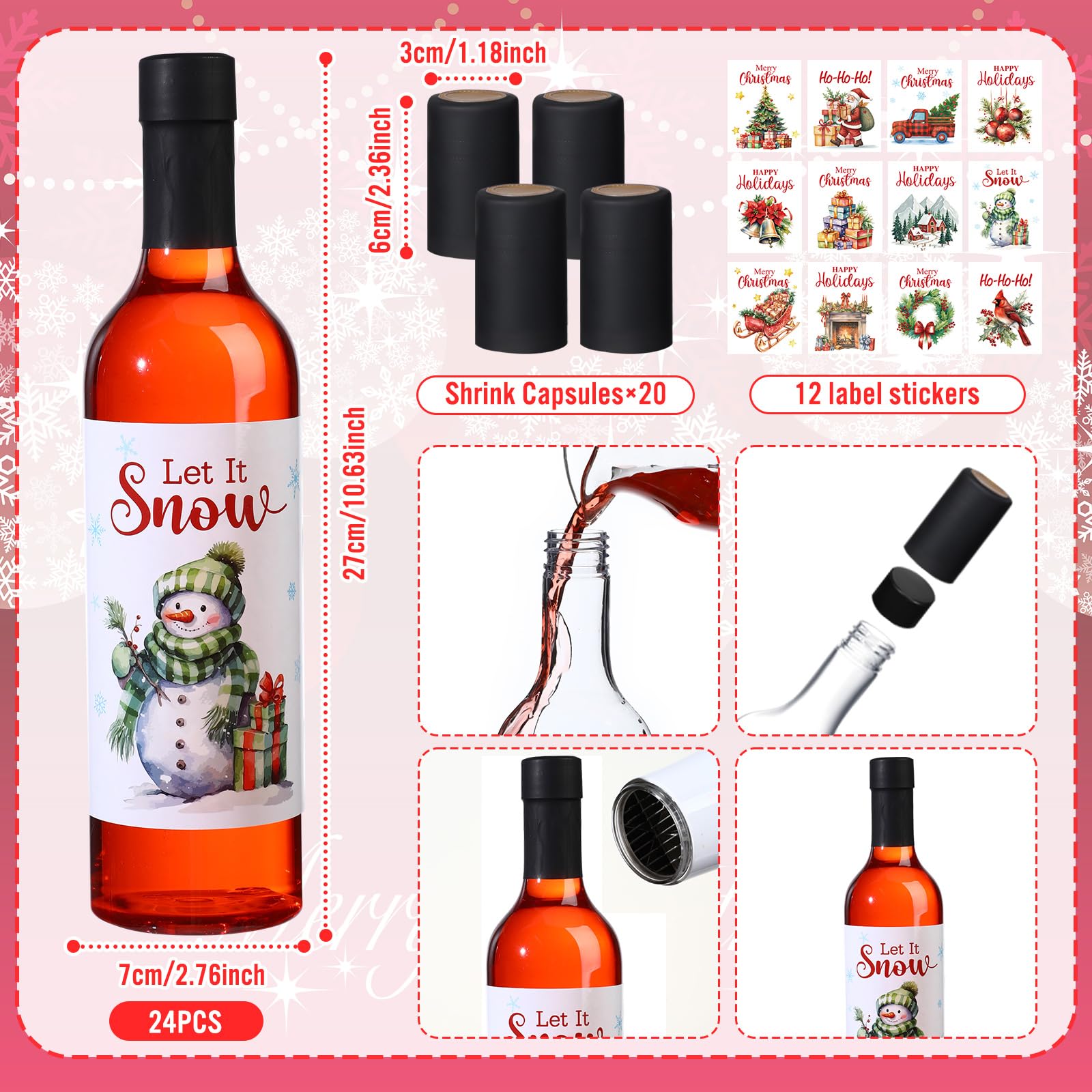 Etiquetas navideñas Maxcheck para personalizar botellas