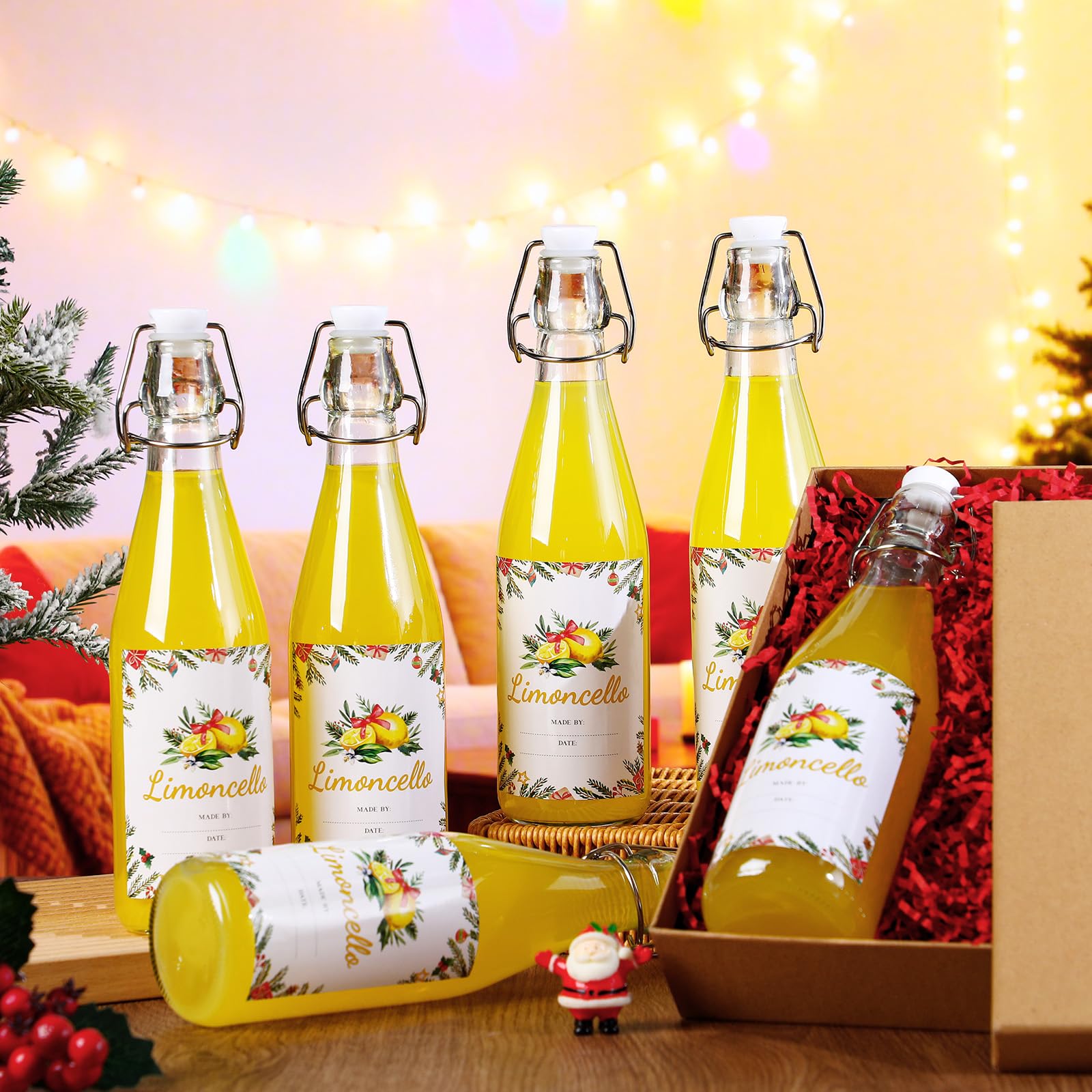 Maxcheck etiquetas navideñas limoncello, ideales para regalos personalizados.