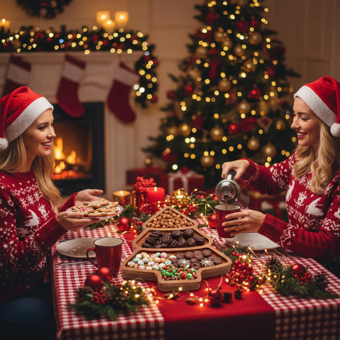 Maxcheck plato de dulces en árbol navideño para decorar y organizar golosinas.