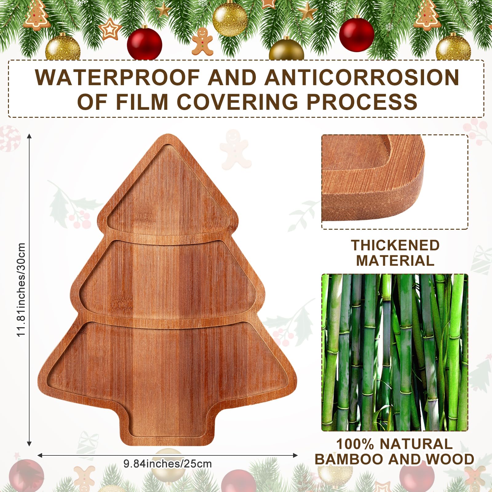 Maxcheck tablero charcutería en forma de árbol navideño para servir embutidos y snacks.