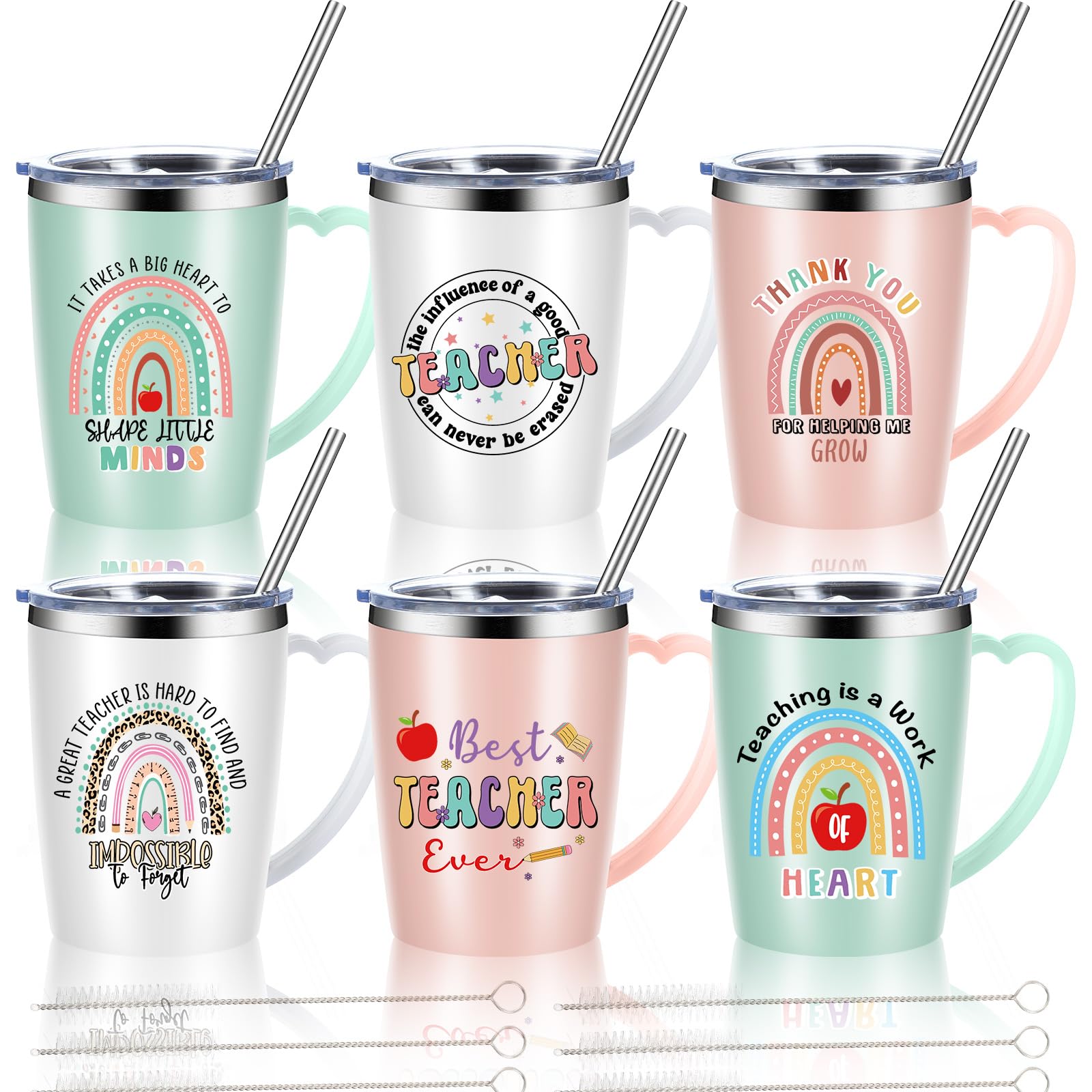 Vaso térmico Maxcheck con asa y diseño bohemio para maestros.