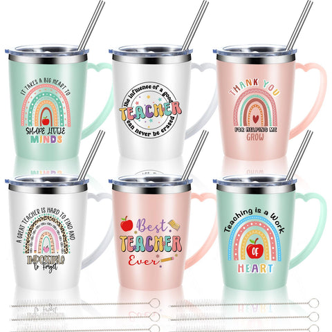 Vaso térmico Maxcheck con asa y diseño bohemio para maestros.