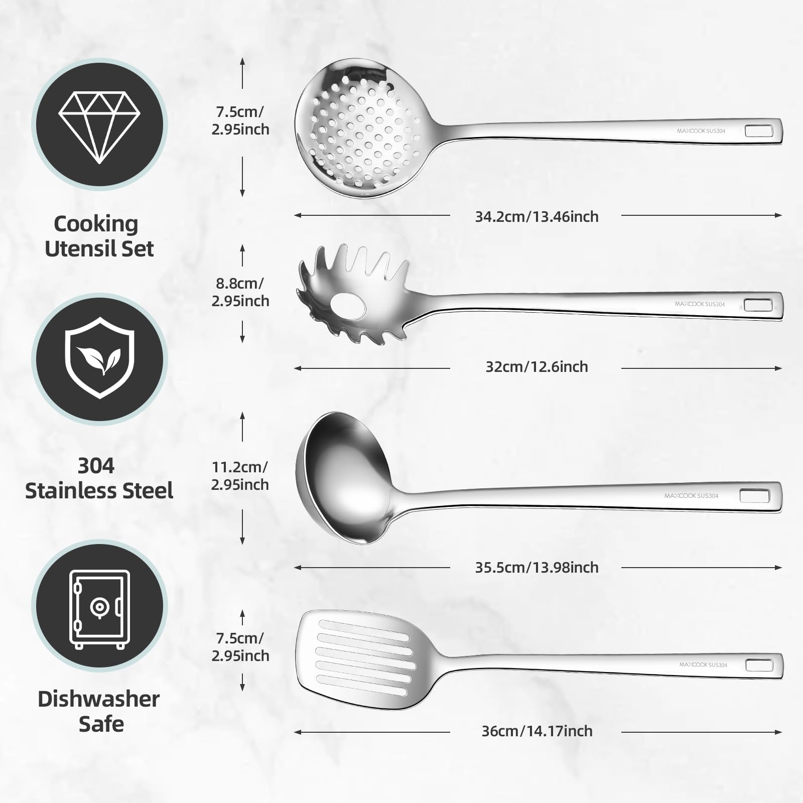 MAXCOOK cucharón de sopa, servicio práctico para sopas y caldos sabrosos