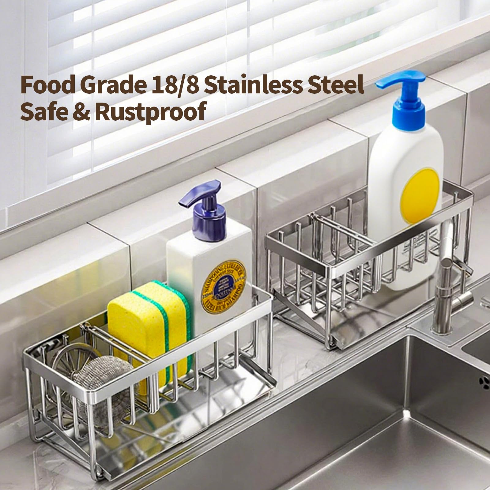 MAXCOOK Sink Caddy listo para usar sin instalación y sin esfuerzo.