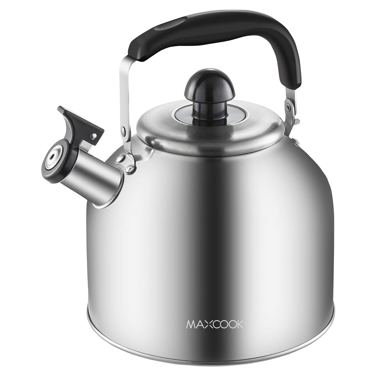 MAXCOOK tetera inoxidable 4L, acabado satinado, para hervir agua con durabilidad