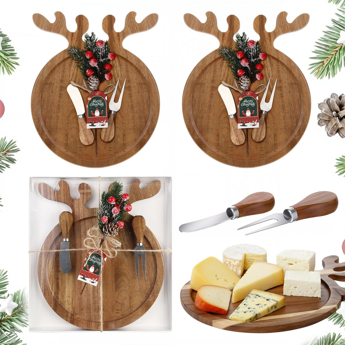 Plato navideño de Maxdot, juego de dos, para servir aperitivos.