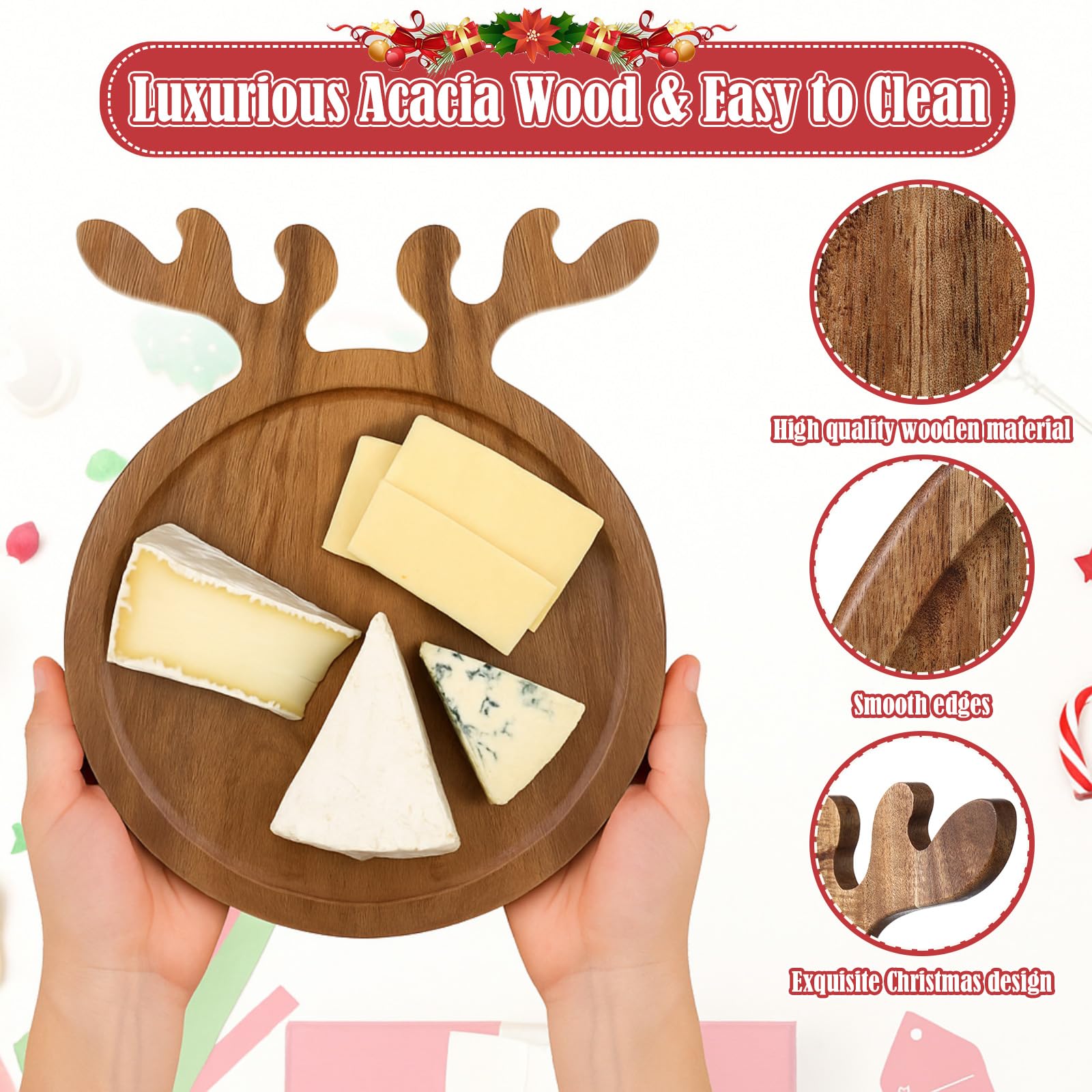 Plato decorativo de Maxdot con reno para crear ambiente festivo.