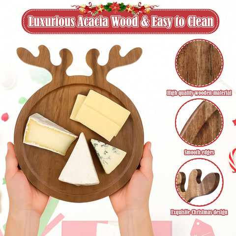 Plato decorativo de Maxdot con reno para crear ambiente festivo.