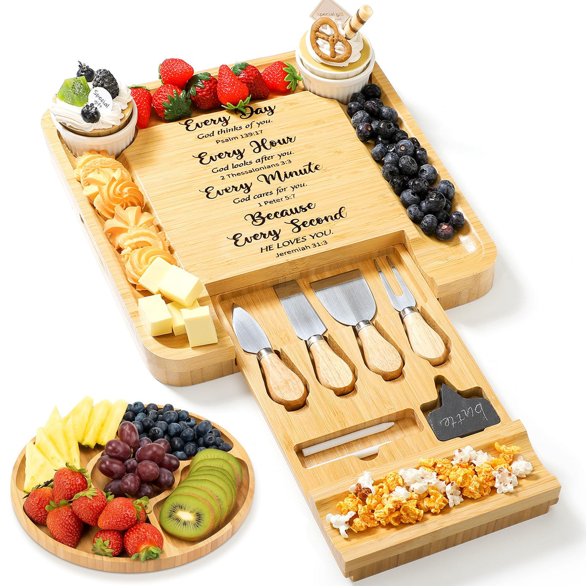 Maxdot tabla de charcutería cristiana grabada para momentos espirituales