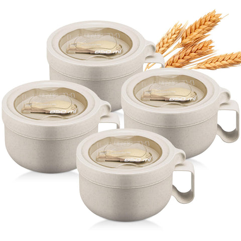 Maxdot tazón de sopa microondas con tapas, ideal para calentar y servir sin derrames.