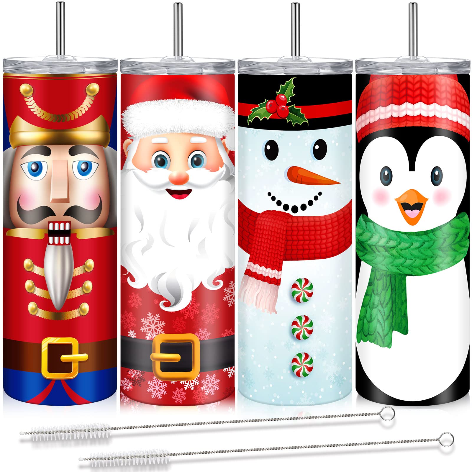 Maxdot tumbler navidad con tapa y pajilla, ideal para fiestas y viajes.
