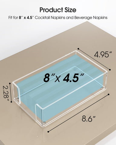 MaxGear porta-servilletas acrílico, diseño transparente que combina con cualquier ambiente.