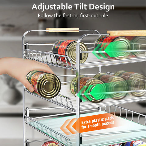 Maxiffe organizador, lateral con ajuste de ángulo para latas y otros productos.