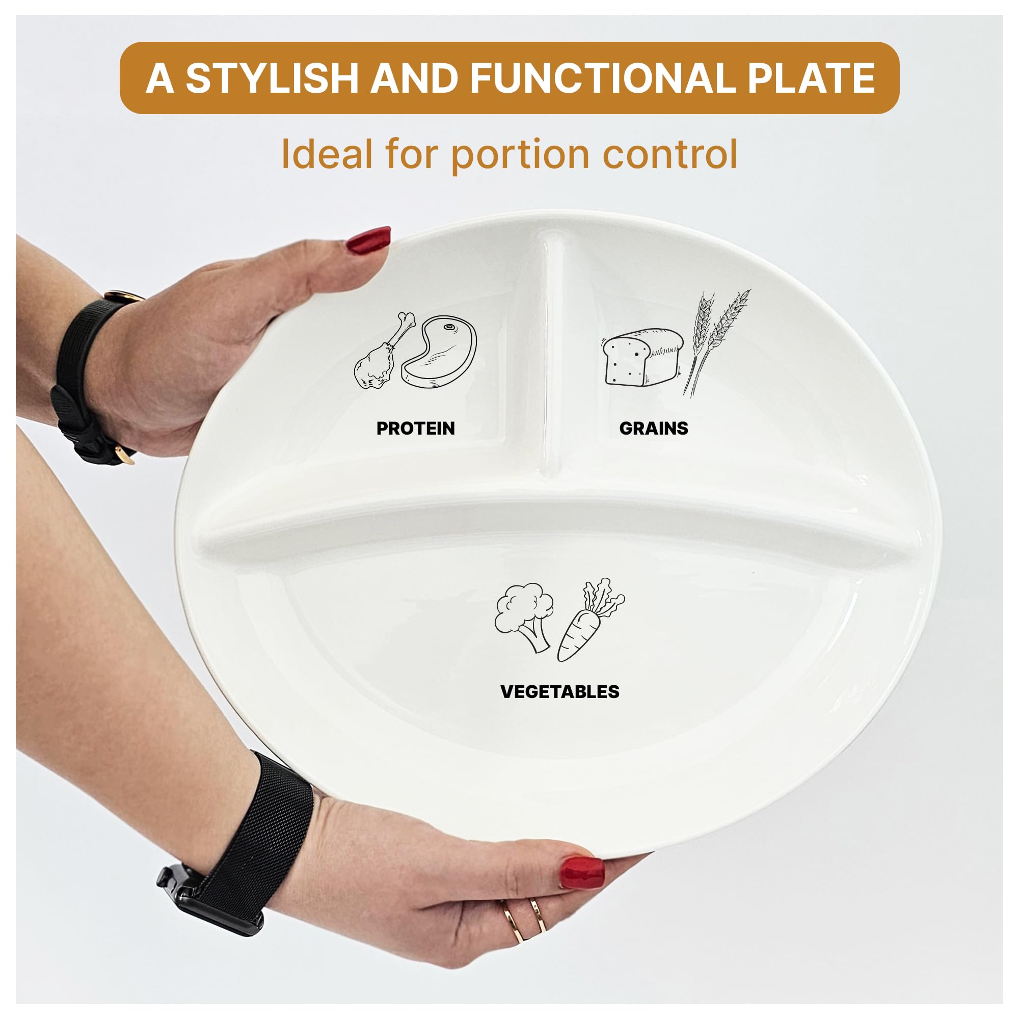 MaxiMoji plato bariátrico y para diabéticos, ideal para planificar porciones con precisión.