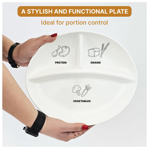 MaxiMoji plato bariátrico y para diabéticos, ideal para planificar porciones con precisión.
