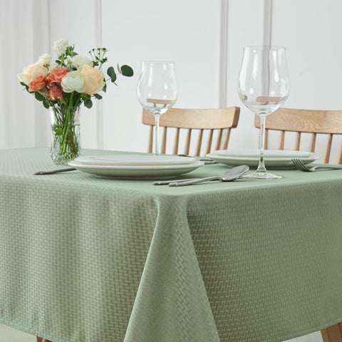 Mantel rectangular maxmill con patrón tejido y protección contra derrames