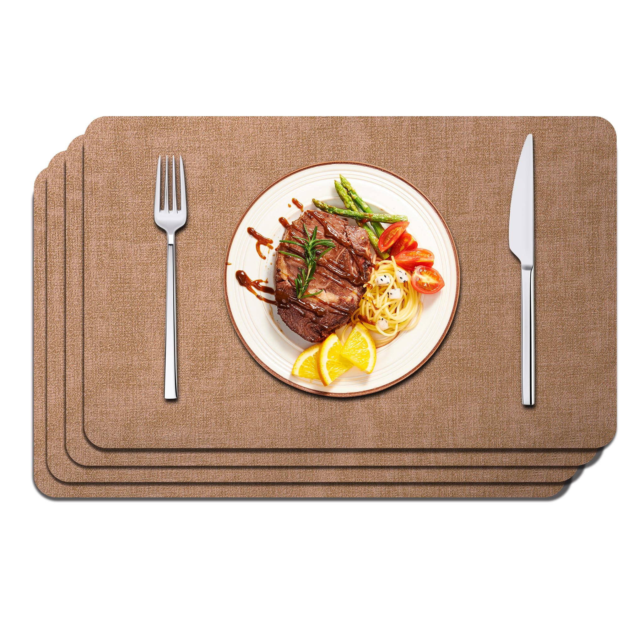 Manteles Maxpearl de imitación cuero, resistente al agua para comedor diario.