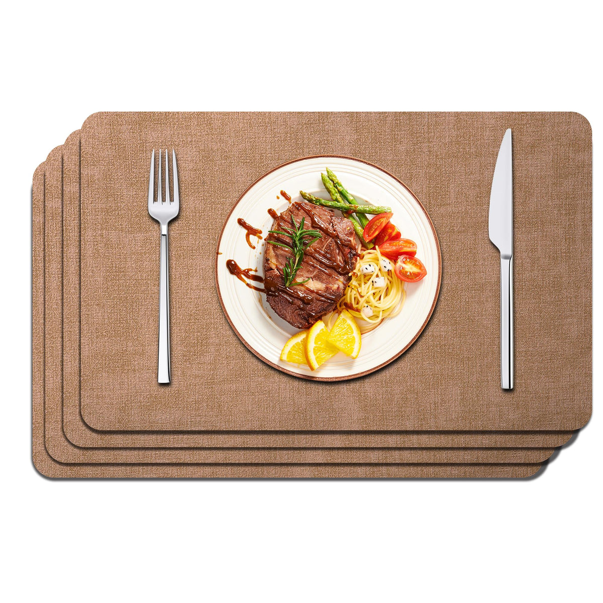 Manteles Maxpearl de imitación cuero, resistente al agua para comedor diario.