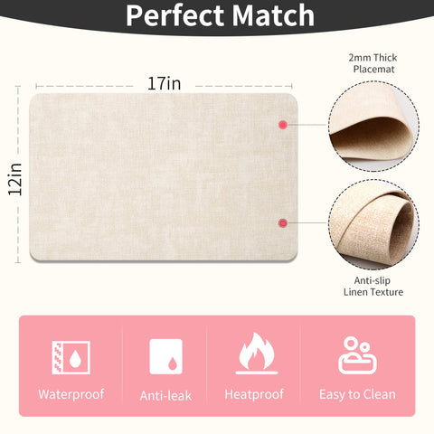 Manteles Maxpearl acabado beige elegante para cualquier estilo de mesa.