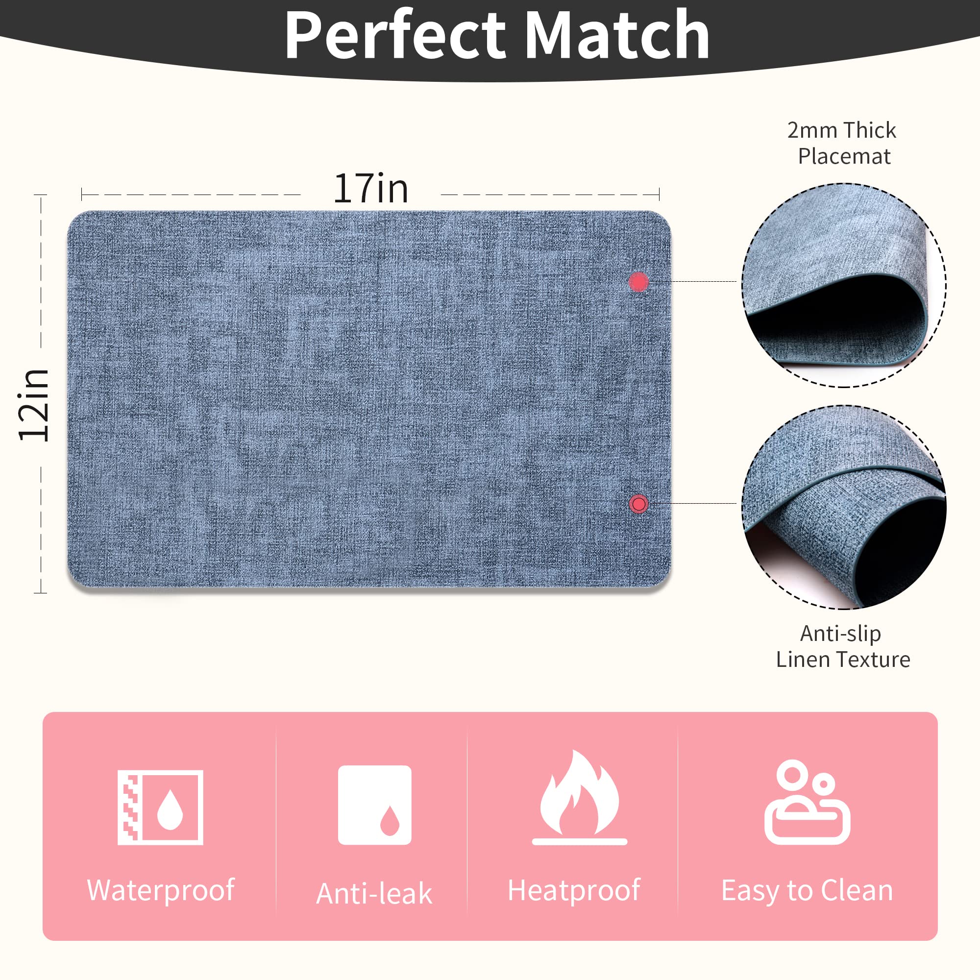 Manteles antideslizantes Maxpearl para vidrio o madera, reducen ruidos de vajilla.