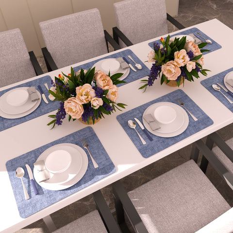 Manteles interiores y exteriores Maxpearl azul, combinan con cualquier mesa.