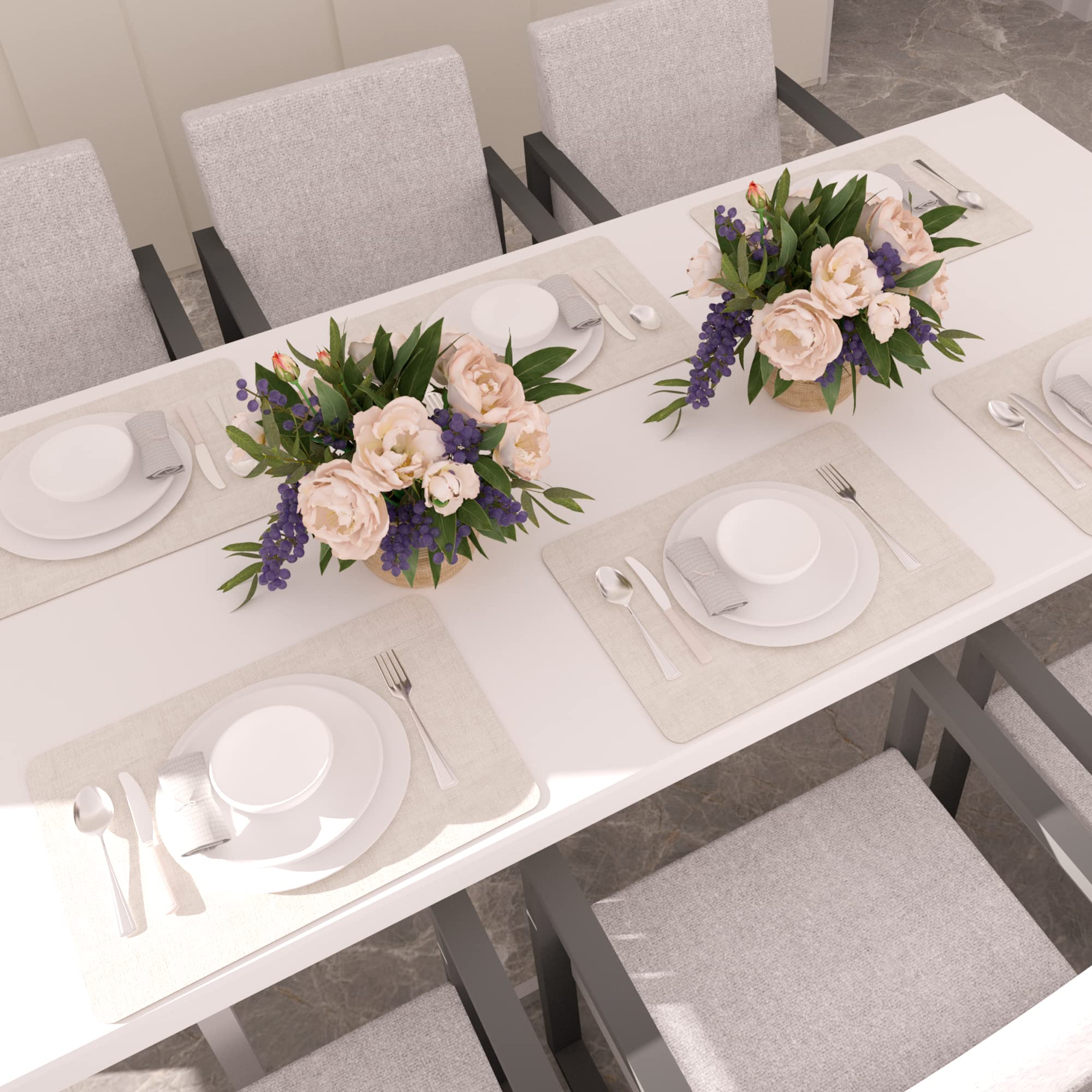 Manteles de cuero falso Maxpearl para mesa de comedor, look sofisticado.