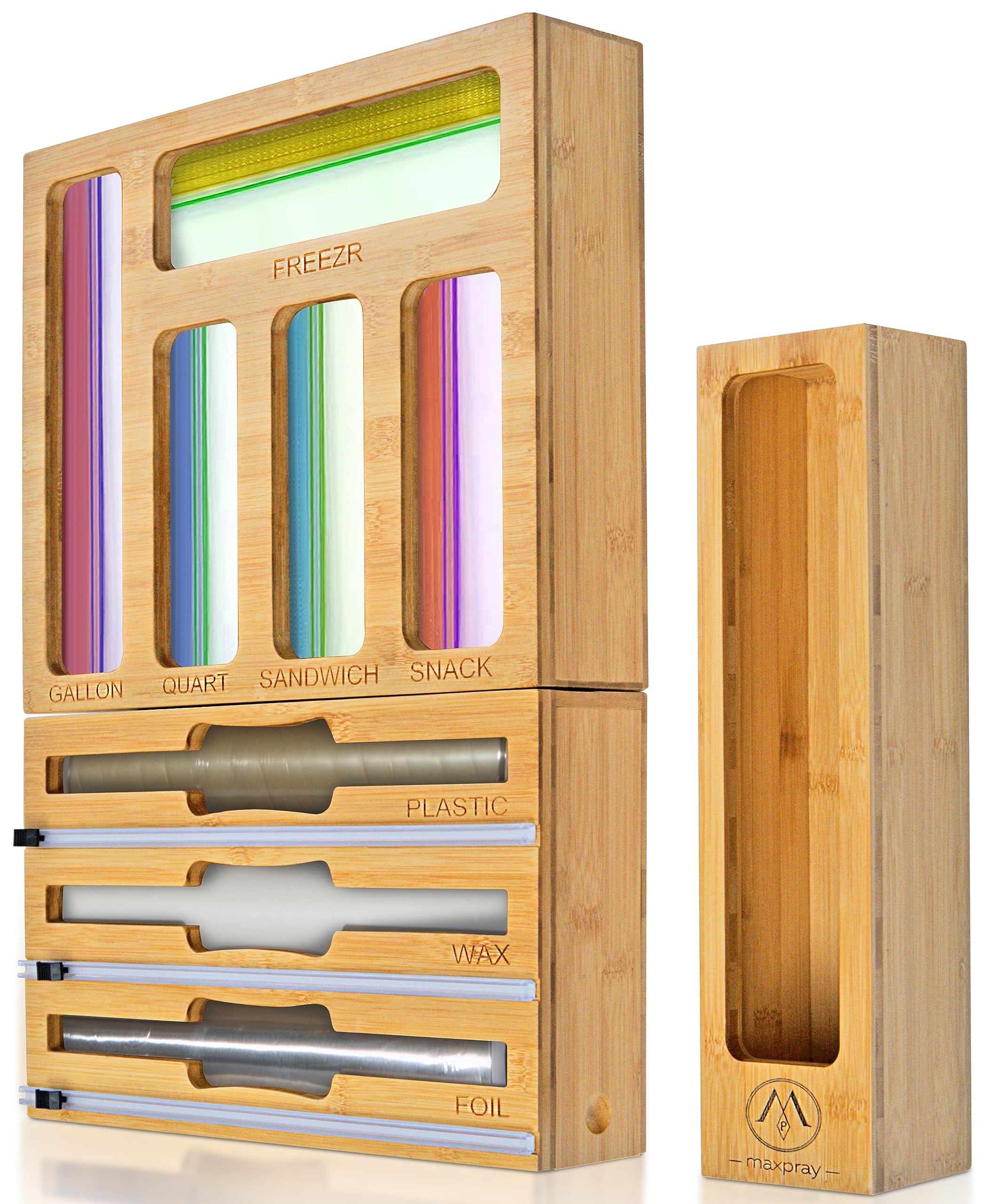 Maxpray 9 en 1: dispensador de envoltura con cortador para cocina ordenada