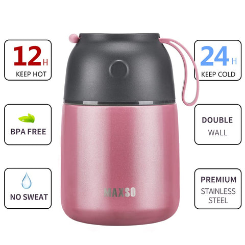MAXSO cuchara incorporada plegable para comer en movimiento