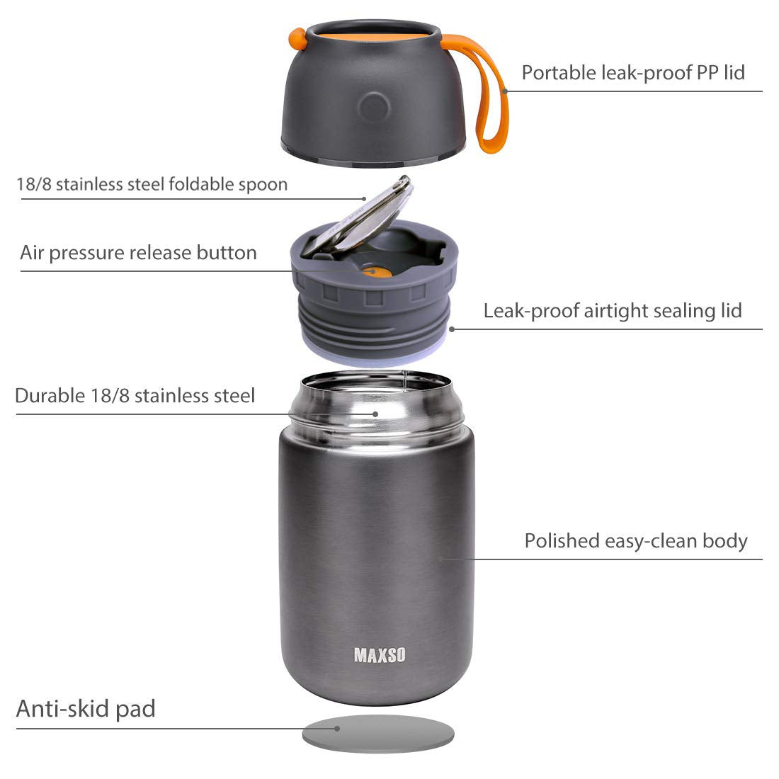 MAXSO 2 Pack Sopa Termo, interior de acero inoxidable seguro