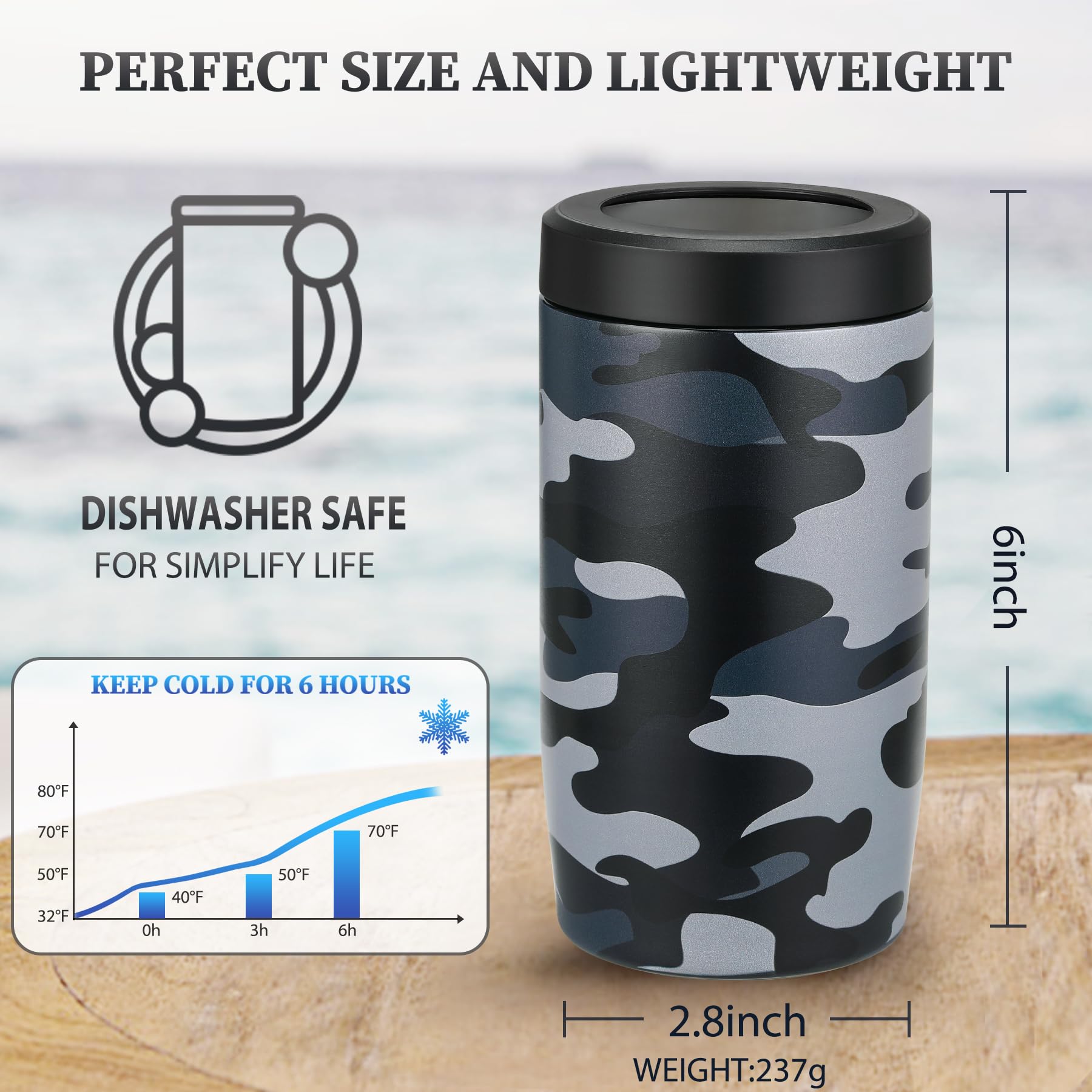 MAXSO enfriamiento de doble pared para bebidas 12 oz sin condensación