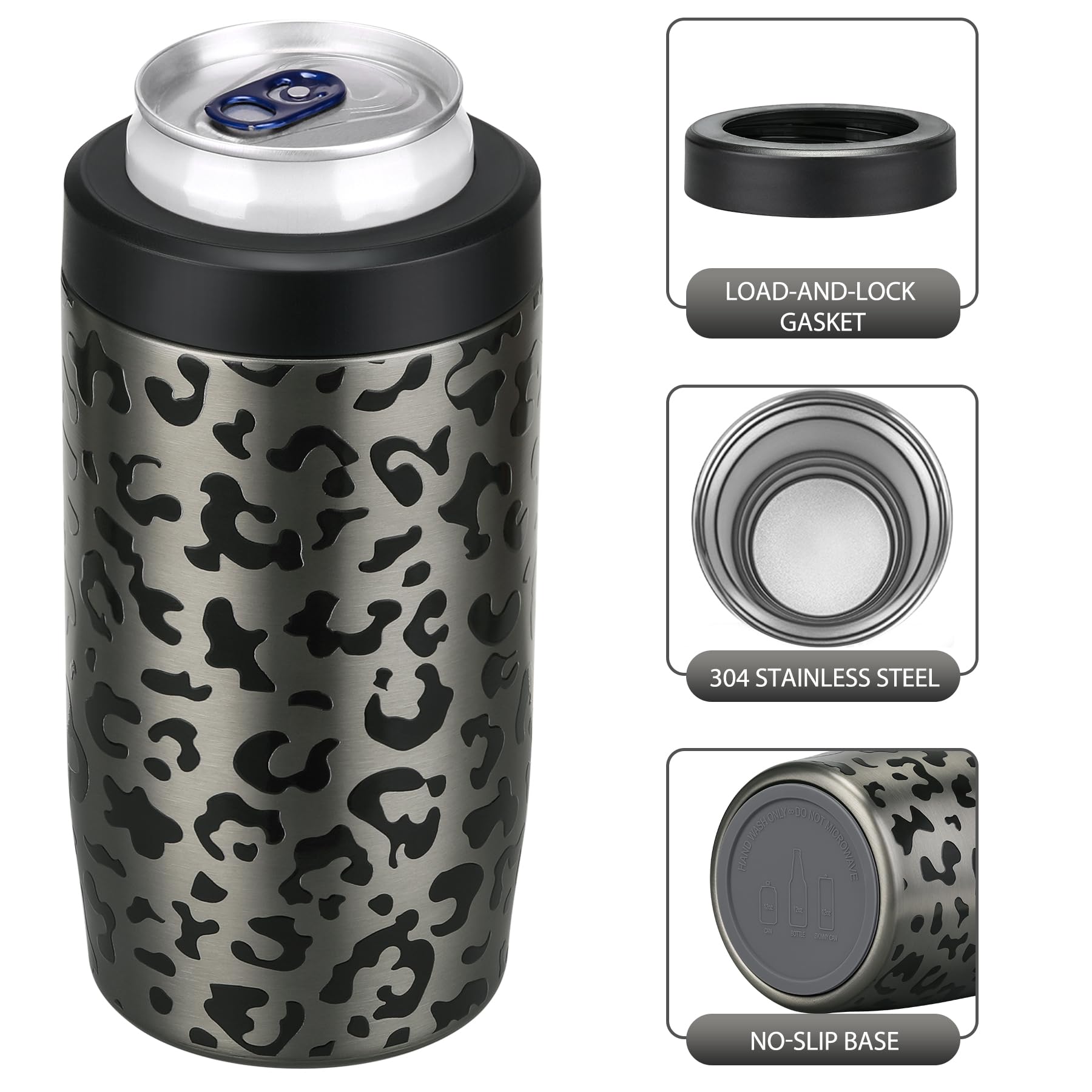MAXSO enfriador de latas, base antideslizante, evita desplazamientos.