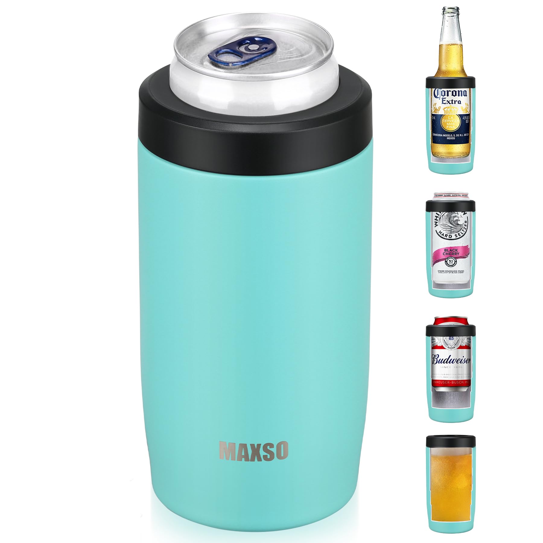 MAXSO enfriador Slim 12oz, frontal, mantiene bebidas frías