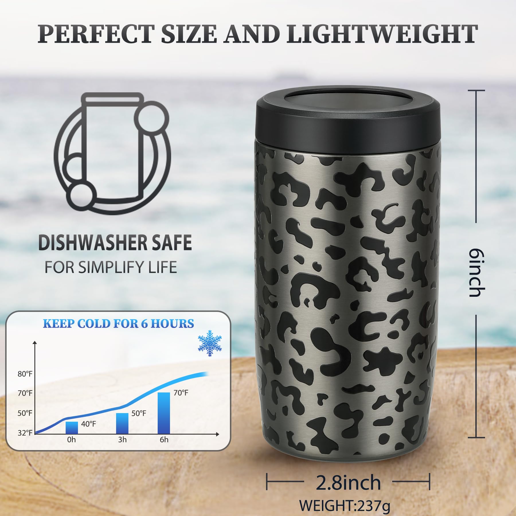 MAXSO enfriador de latas, uso exterior, ideal para camping y playa.
