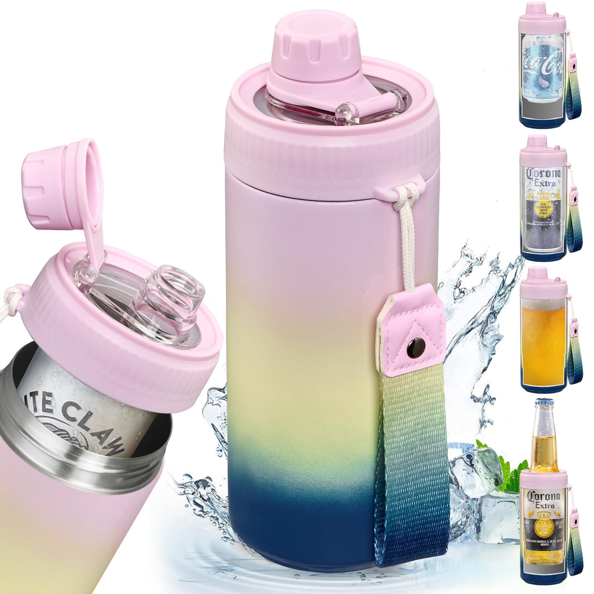 MAXSO enfriador para lata con tapa fizz para 12 onzas mantiene la efervescencia