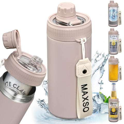 MAXSO enfriador sellado para latas con tapa de vertido, mantiene la carbonatación.
