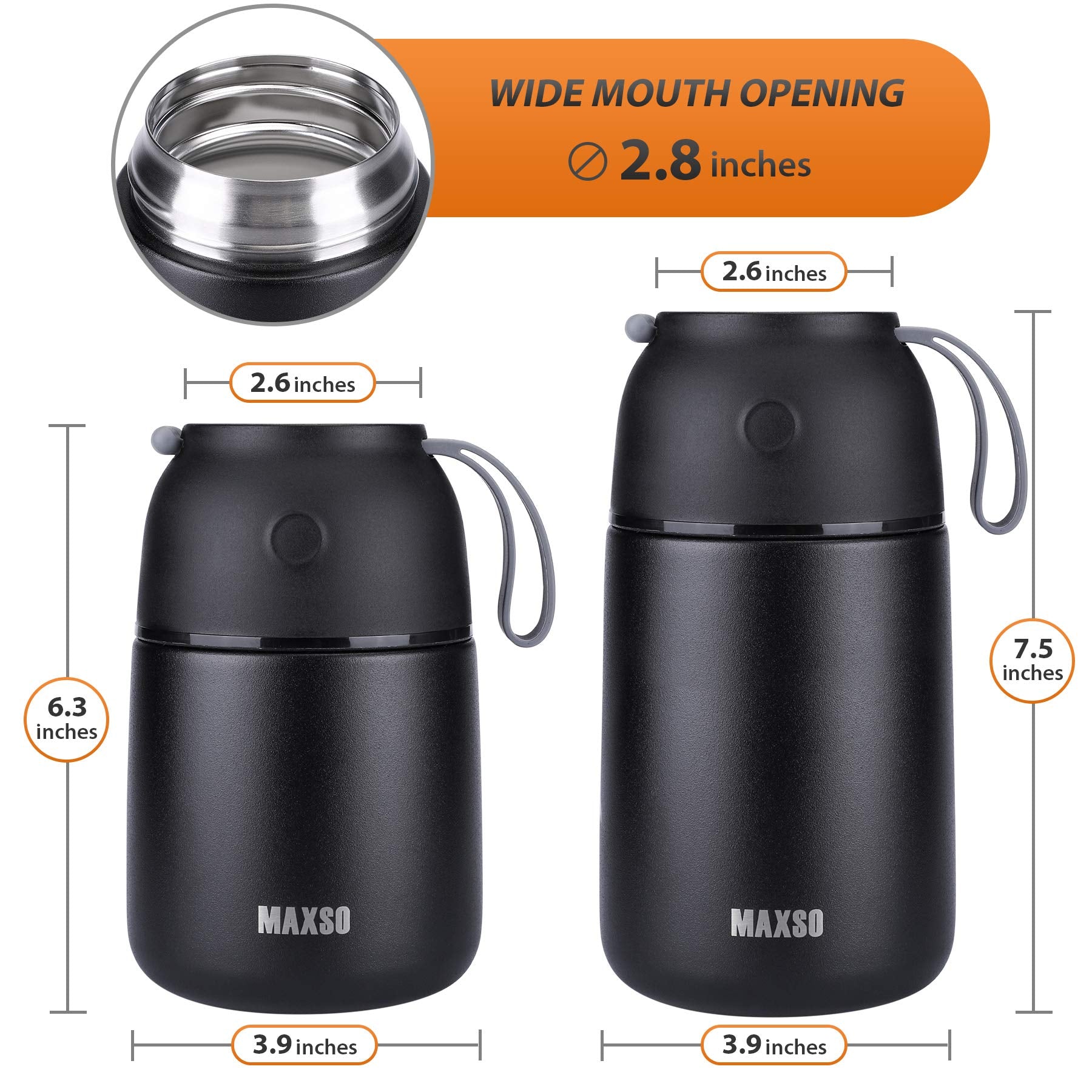 Cuchara plegable MAXSO incluida, práctica para comer fuera.