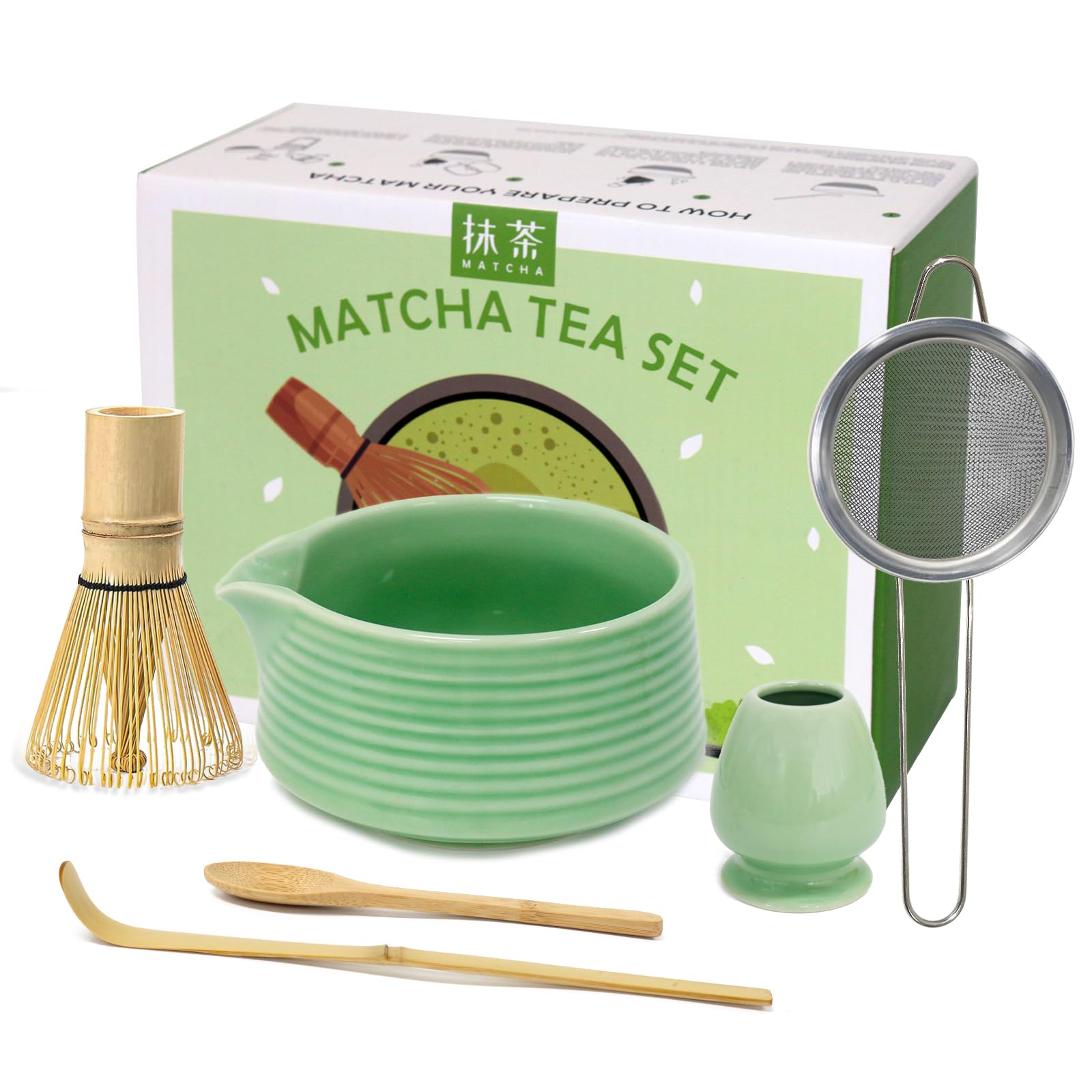 Maxsolve tazón de matcha con pico para verter sin goteo