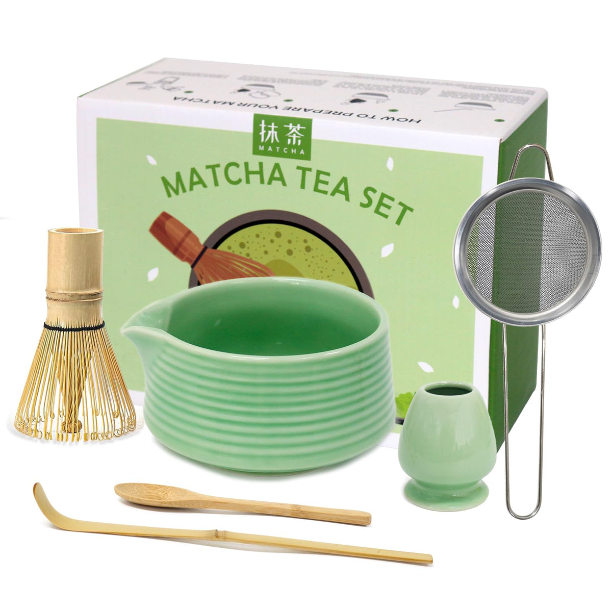 Maxsolve tazón de matcha con pico para verter sin goteo