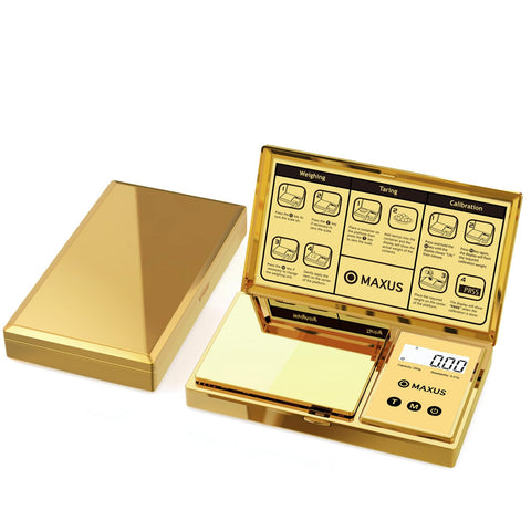 MAXUS escala digital de gramos con precisión para joyería y alimentos.