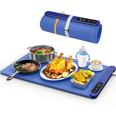MAXXHEAT alfombrilla calefactora para alimentos en uso, mantiene la comida caliente de forma estable.