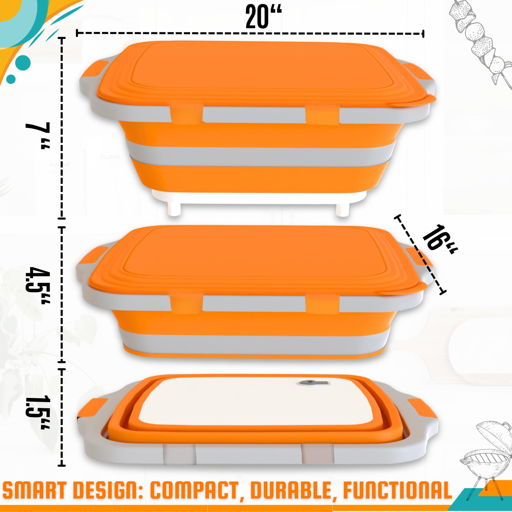 MAYALEAD tabla de cortar plegable para ahorrar espacio en la cocina