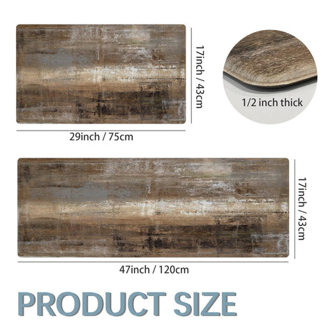 MAYHMYO alfombra antifatiga con diseño abstracto taupe, ideal para caminar y trabajar en la cocina.