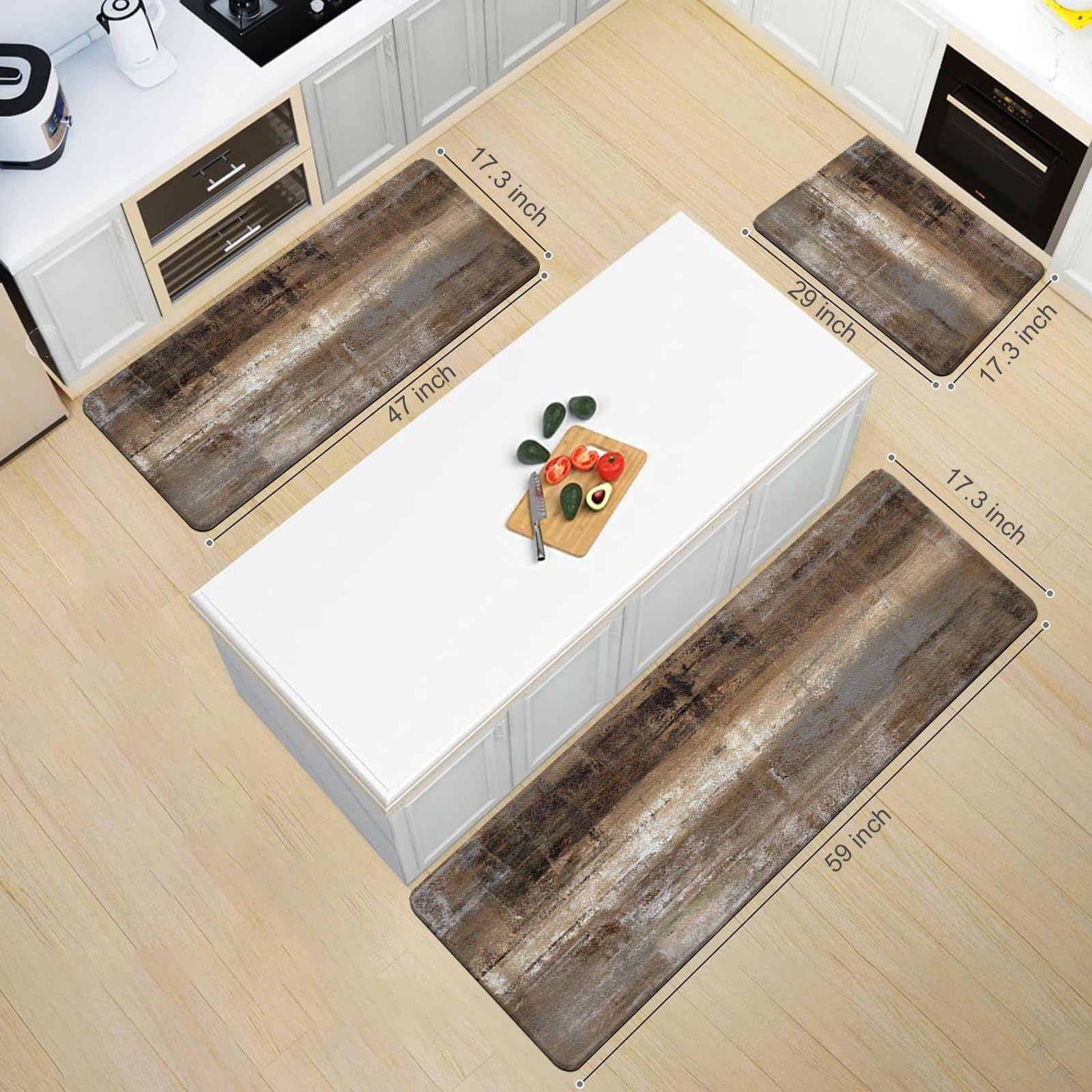 MAYHMYO set de 2 alfombras para mejorar comodidad en cocina y área de trabajo.