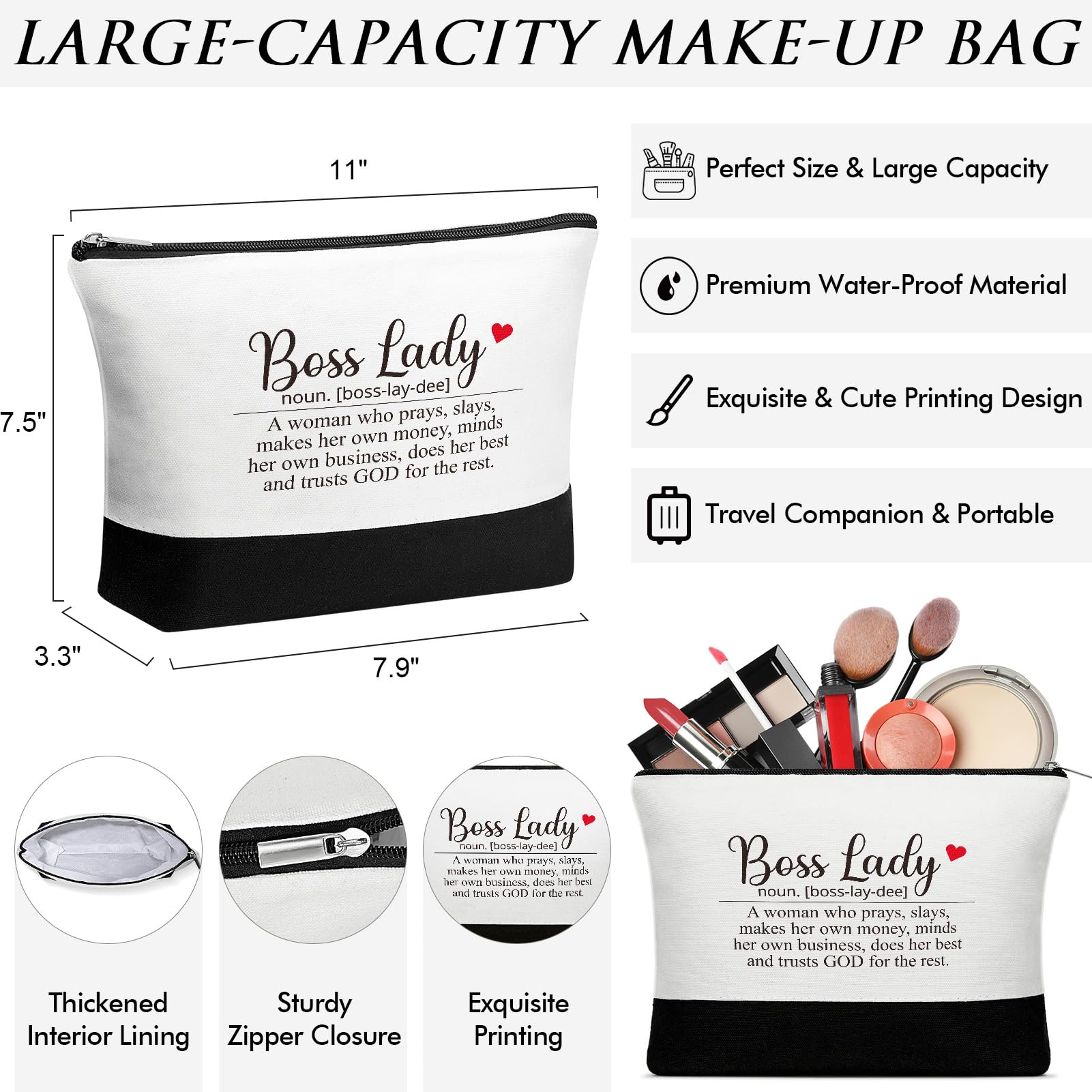 MAYICIVO organizador cosméticos en bolsa maquillaje para viaje corto.