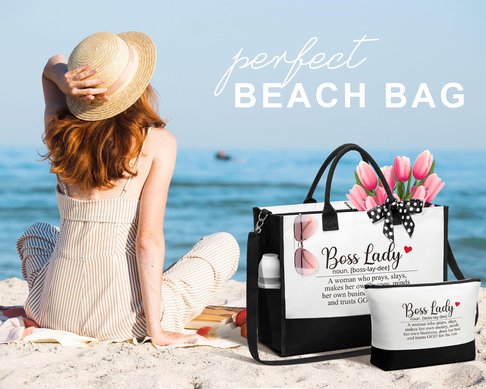 MAYICIVO bolso tote lona gran capacidad para móviles, llaves y cosméticos.