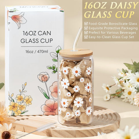 MAYICIVO Daisy de Lujo, caja regalo con patrones daisy y foil dorado.
